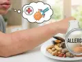 Éruption cutanée sur le bras, pensée d'une réaction allergique. L'allergie au safran peut se manifester ainsi.