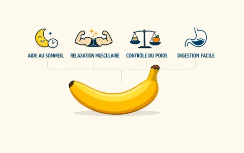 Une banane pour aider au sommeil, la relaxation musculaire, le contrôle du poids et une digestion facile. Manger une banane le soir, c'est bon pour vous !