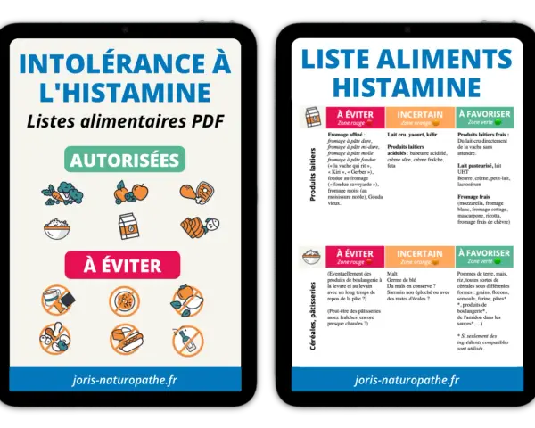 Listes d'aliments pour l'intolérance à l'histamine : à éviter, incertains et à favoriser. L'aubergine est absente, mais les fromages affinés sont à éviter.