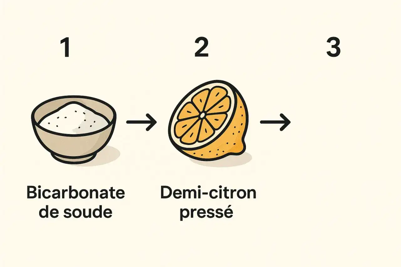 Bicarbonate de soude et demi-citron press&eacute; : une astuce pour remplacer la levure chimique.