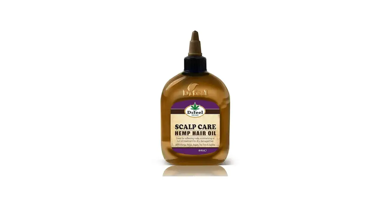 Flacon d'huile de chanvre Difeel pour le soin du cuir chevelu et des cheveux secs ou ab&icirc;m&eacute;s.